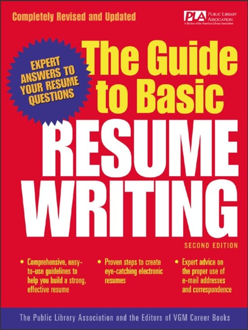 Title details for The Guide to Basic Resume Writing by Public Library Association - Available